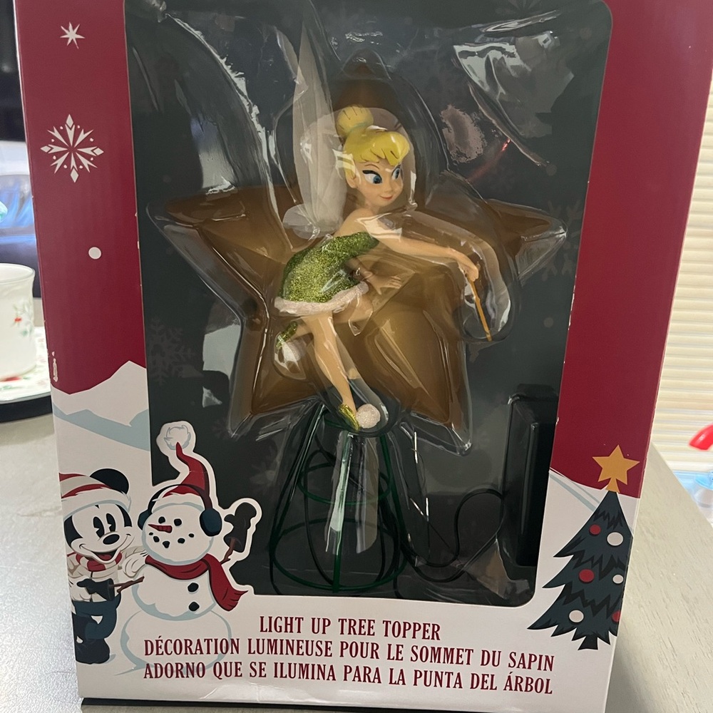 Disney Tinker Bell Light-Up Tree Topper - Green and Gold